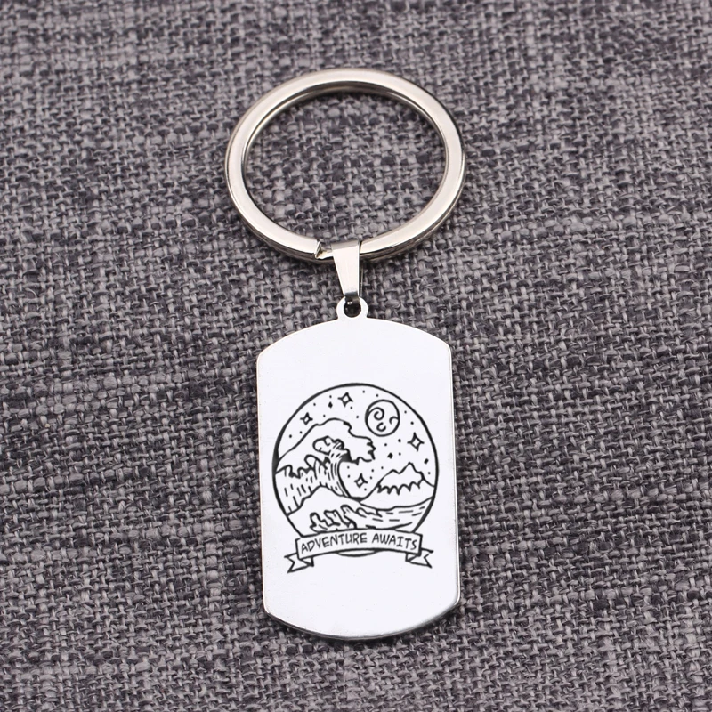 Gifts Adventure Awaits Graduation Present Engraved Scenes Key chains Hot Sale 2019 Creative Keyring Souvenir Bag Charms Dog Tag | Украшения