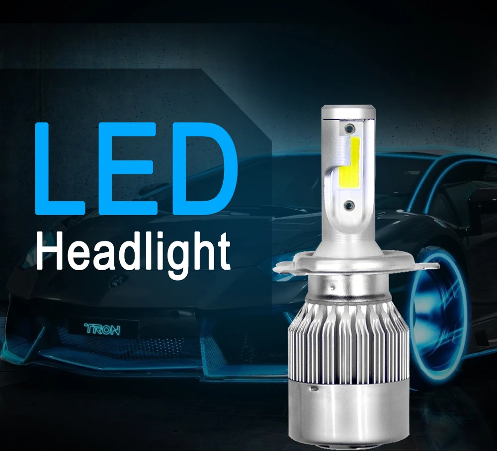 AICARKAS Светодиодные автолампы серия С6- 36W 4000LM 6000K с Чипом СОВ.Цоколь LED Лампа Н4 Ближний/Дальний свет Так Же Лампы с Цоколем H1 H3 LED H7 Светодиоды H11 880/881(Н27) 9005(HB3) 9006(HB4) 12V 24V