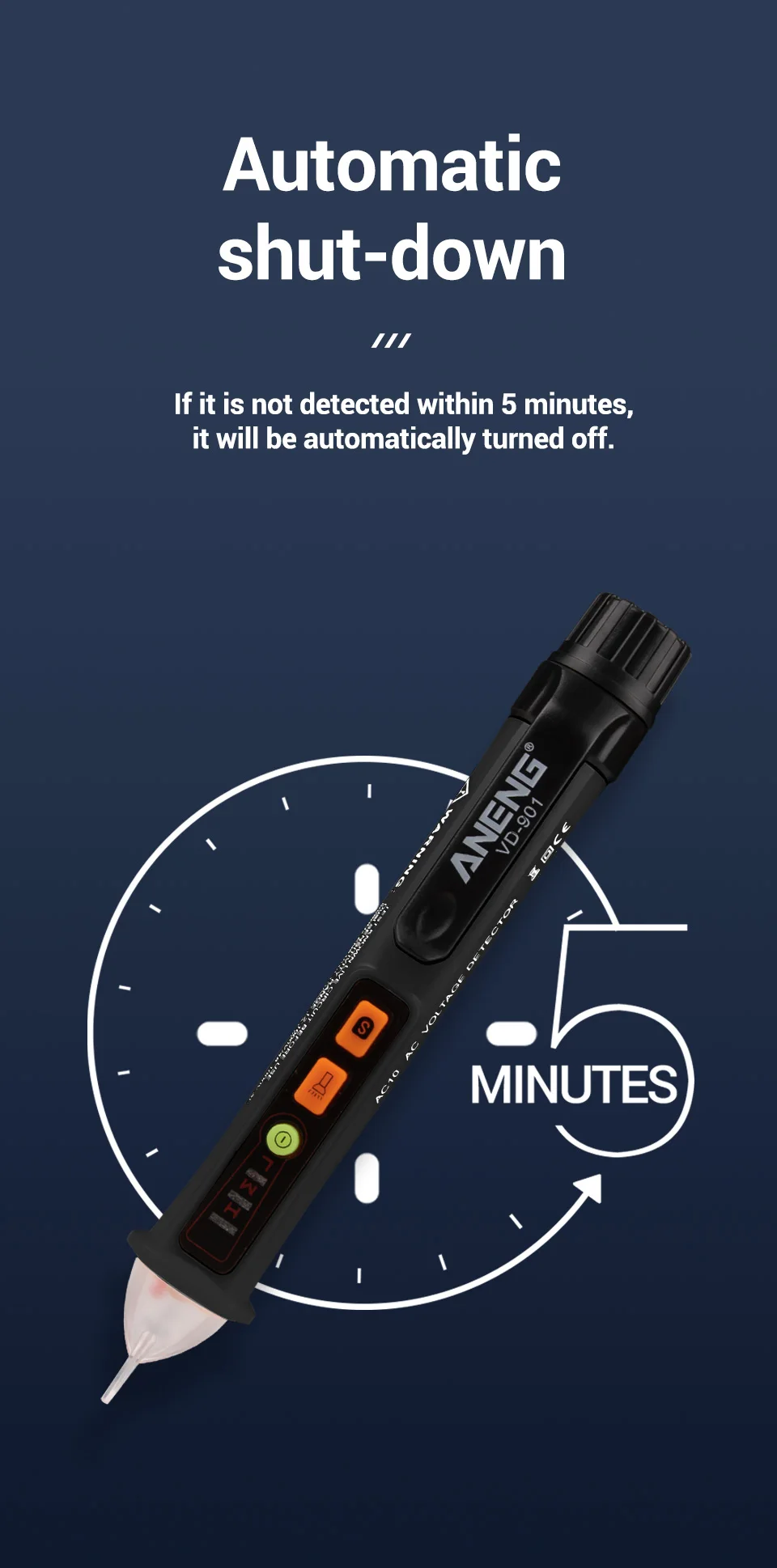 ANENG VD901 Electrical Tester Pen 12-1000V AC Voltmeter 100a AC Voltage Detector Multimeter Outlet Tester Circuit Breaker Finder