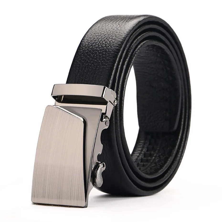Ремень мужской из натуральной воловьей кожи с автоматической пряжкой|leather belts for