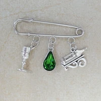 fashion brooch wine small glass bar worker brooch glass crystal pendant hotel gift small gift coat gift