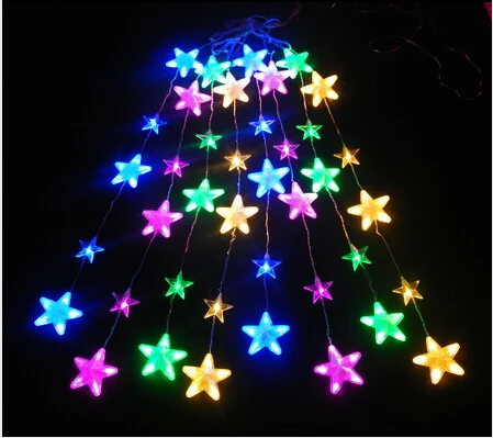СВЕТОДИОДНАЯ Гирлянда занавеска С пятиконечными звездами|curtain lights|decorative lightswedding