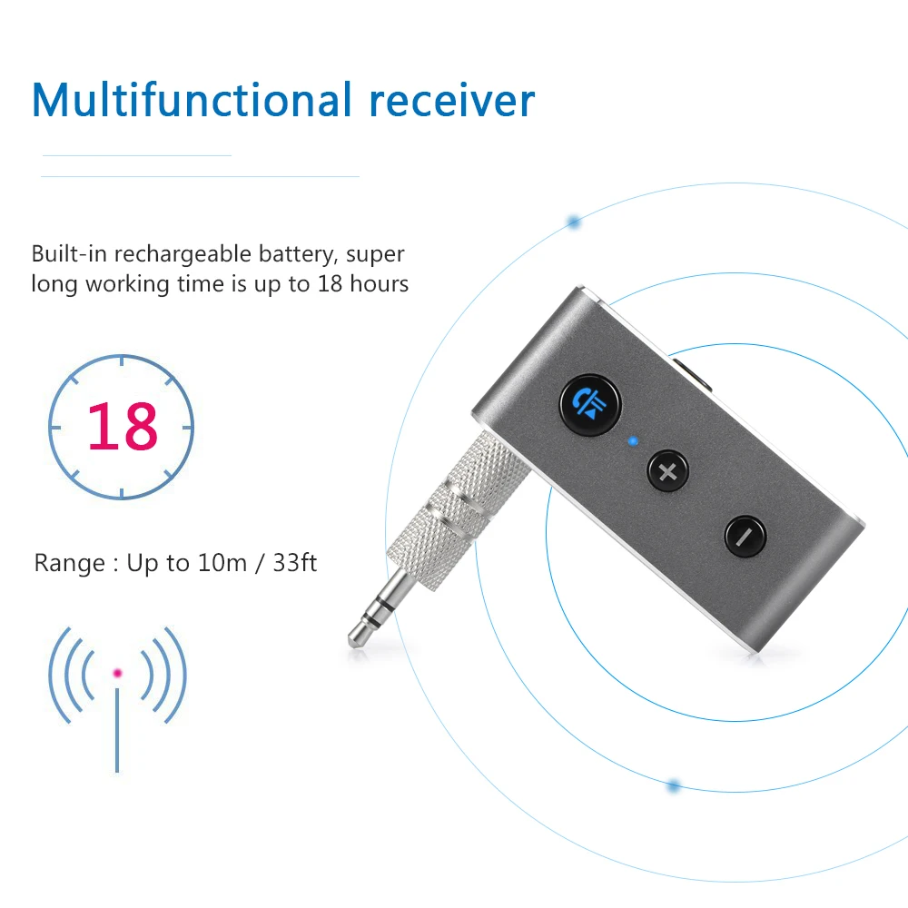 3 5 мм Bluetooth 4 2 приемник перезаряжаемый музыкальный аудио адаптер Hands free