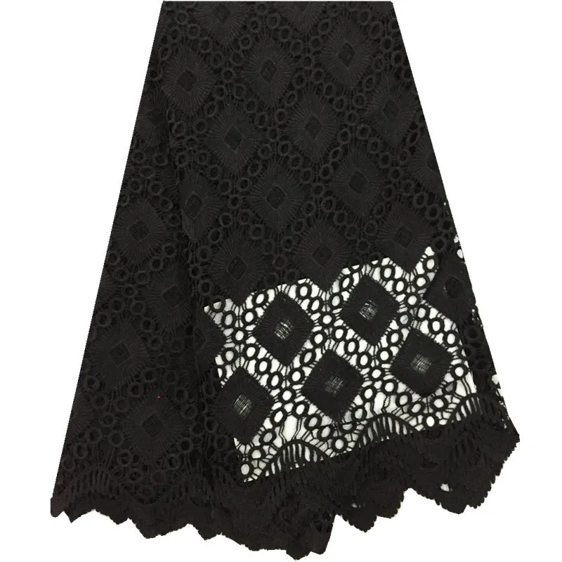 Синий 2018 Высокое качество Африканский шнур кружевная ткань химическое кружево