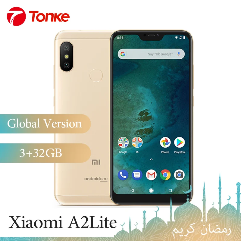 Xiaomi A2 Lite 3 Гб ОЗУ 32 ПЗУ Смартфон Snapdragon 625 Восьмиядерный процессор 12 Мп + 5 МП 2 камеры