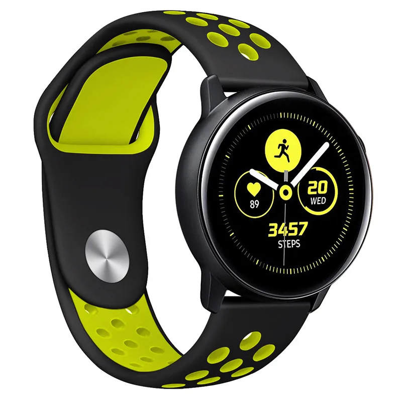 7 black-green Спортивные ремешки для samsung Galaxy Watch, активные полосы, защита экрана, браслет для samsung Galaxy Watch, активный Чехол, ремешок - Цвет ремешка: 7 black-green