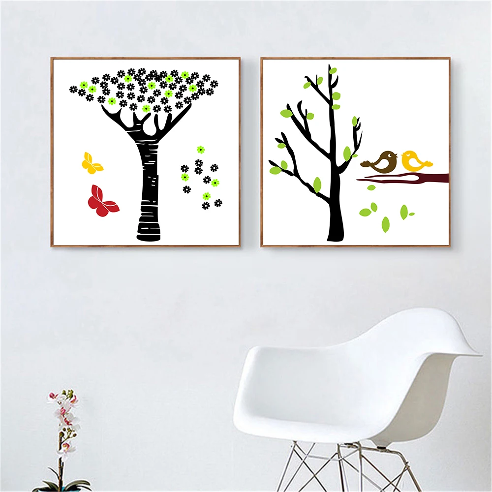 Мультяшные животные художественные принты скандинавские картины плакат птица