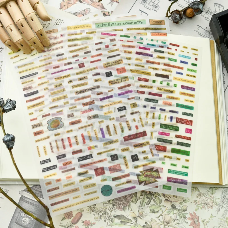 KSCRAFT красочные фразы Vellum бумажные наклейки для скрапбукинга Happy planner/карточная
