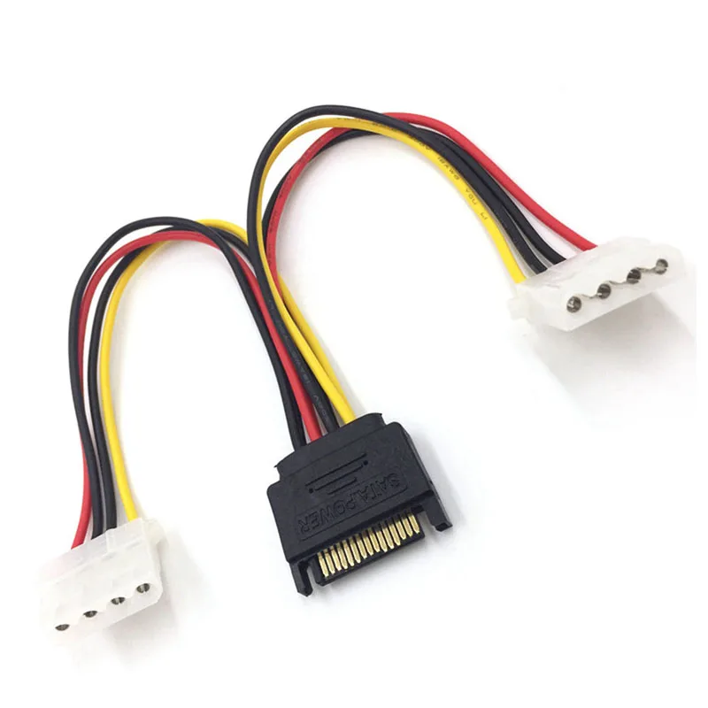 Кабель для жесткого диска с 15 контактами SATA папа 2 разъема 4 контакта Molex мама IDE