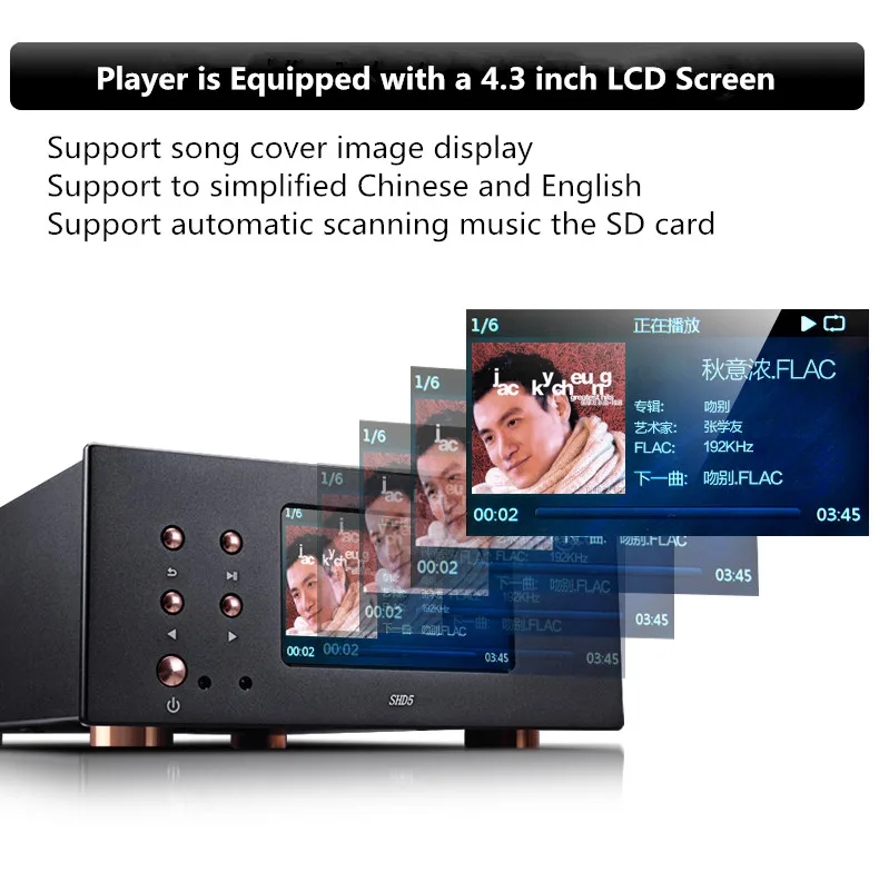R-009 SHINRICO SHD5 цифровой проигрыватель Поддержка 32 бит 192K Hifi домашний аудио цифровой музыкальный плеер без потерь