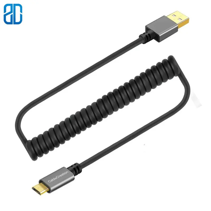 Спиральный USB кабель от A к Micro шнур для зарядки и передачи данных совместимый с
