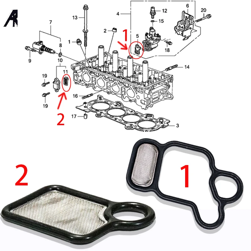 VTEC Solenoid Gasket Spool Valve VTC Filter Screen Seal For Honda Civic Integra Type-R Accord K24A3 K24A3