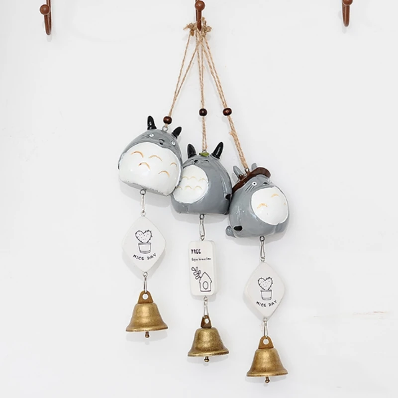 Cartoon Totoro Bells Wind Chimes Romantic Greetings Personality Gifts Japanese Resin Door Decorations Car Hanging Jewelry | Дом и сад