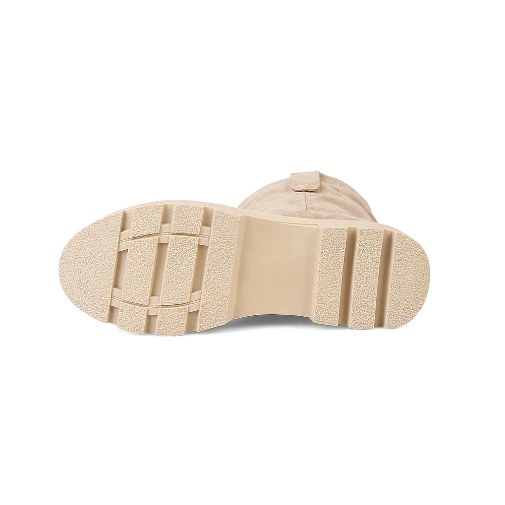 Женские нескользящие ботинки SARAIRIS черные на платформе без шнуровки большие