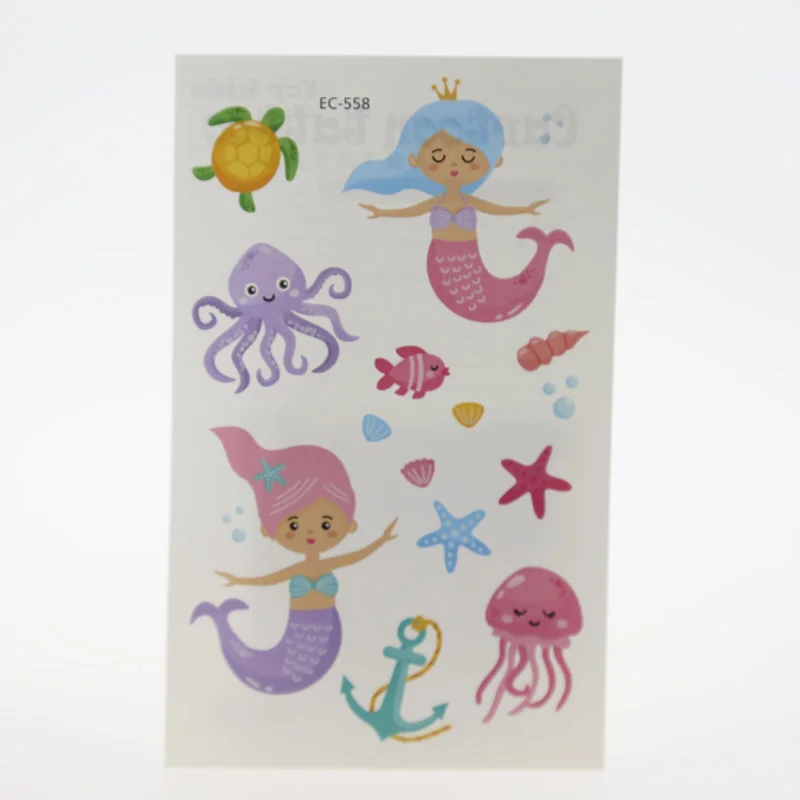 Водонепроницаемые временные тату наклейки русалки поддельные флеш татуировки
