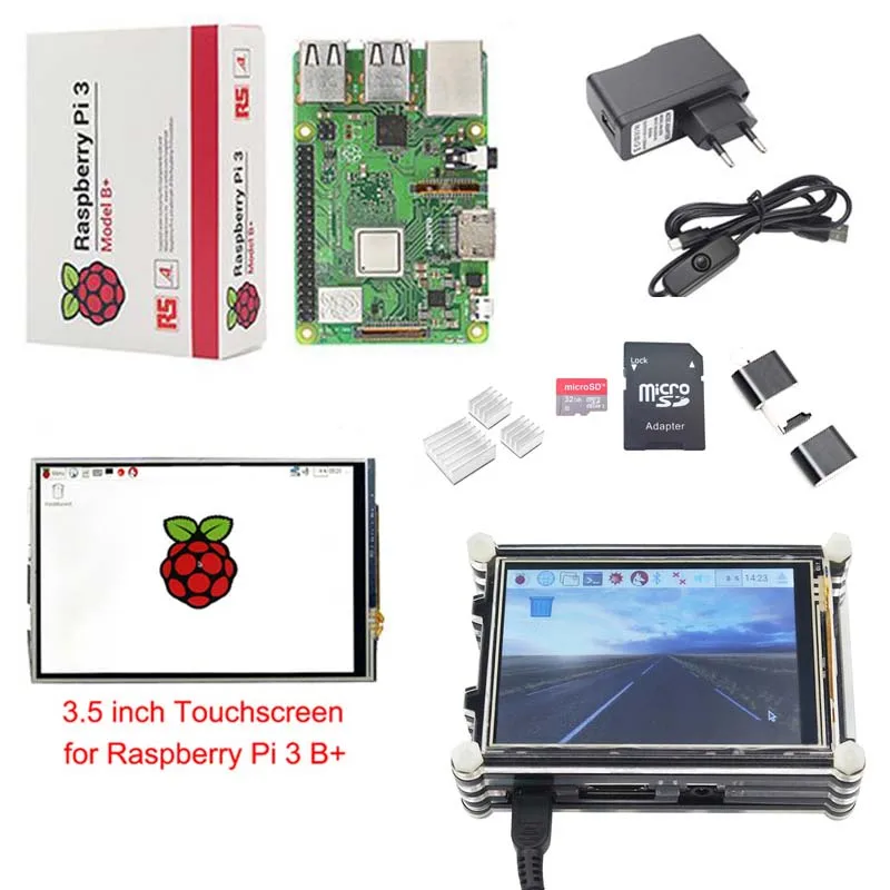 Raspberry Pi 3 Model B + стартовый комплект 5 дюймовый ЖК-дисплей с сенсорным экраном чехол