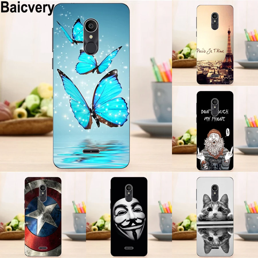 Мягкий силиконовый чехол для Alcatel 3C Модный из ТПУ с гелевой росписью 3C/3C Dual 5026D