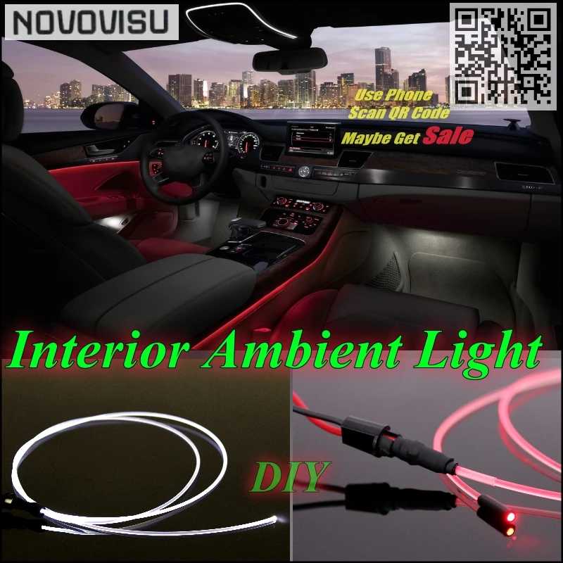 

NOVOVISU For Ford Fusion Car Interior Ambient Light Panel illumination For Car Inside Cool Tuning Strip Light Optic Fiber Band