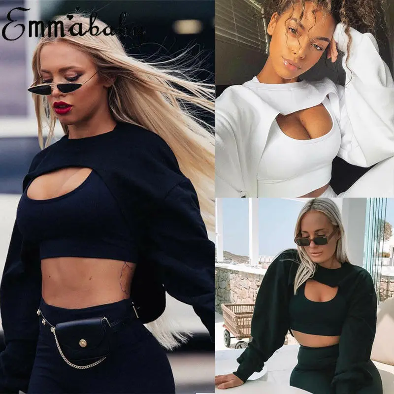 S-L США Женская толстовка с капюшоном для девочек укороченный топ длинными