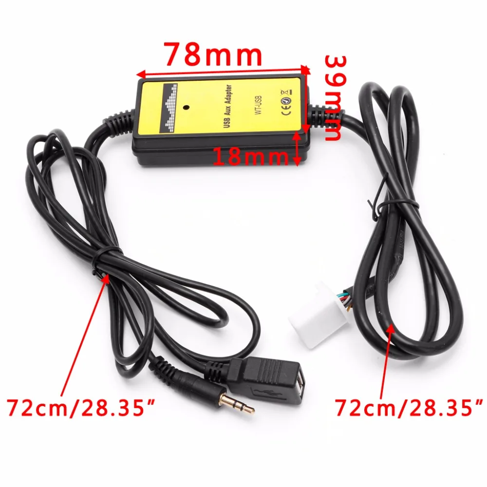 OOTDTY автомобильный аудио CD адаптер переходник MP3 USB интерфейс AUX SD Дата-кабель 2x6