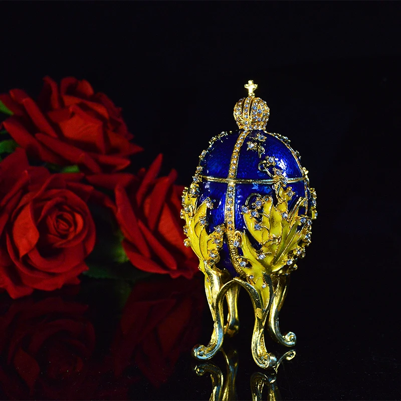 QIFU домашний модный металлический религиозный талисман Декор Коллекция qifu Faberge коробка-яйцо для ювелирных изделий