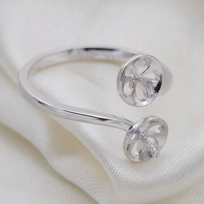 S925 стерлингового серебра, заготовки кольца фурнитура для ювелирных изделий Компоненты Модный чехол типа «сделай сам для женщин искусственный жемчуг держателем в виде кольца регулировщик кольца Acc 3 предмета в комплекте S925 стерлингового серебра, заготовки кольца фурнитура для ювелирных изделий Компоненты Модный чехол типа «сделай сам для женщин искусственный жемчуг держателем в виде кольца регулировщик кольца Acc 3 предмета в комплекте