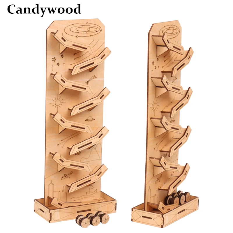 Candywood 3D Деревянный пазл для детей детская лестницы скользящий автомобиль