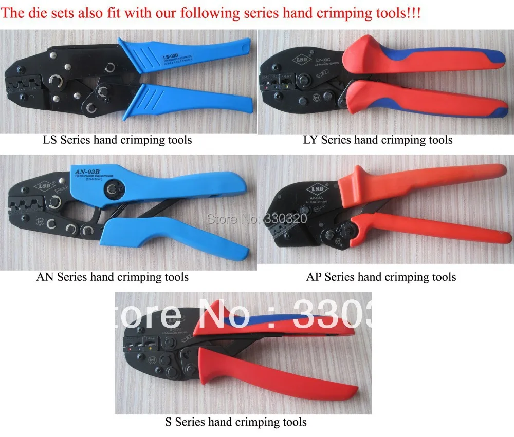 Die Sets for AM-10 Pneumatic Crimping Tool and EM-6B1/2 Electrical Crimping Tools and cable pliers LS LY AN AP ($3/pcs)