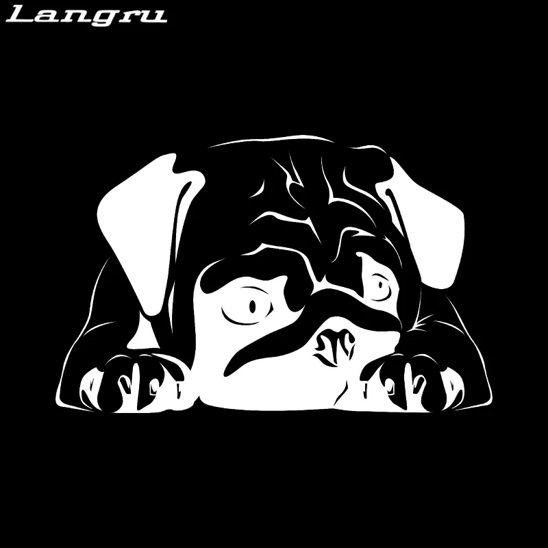 Классическая виниловая наклейка Langru в виде мопса крутая графическая для