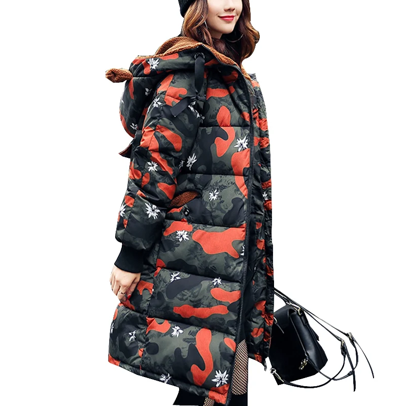 Женское зимнее пальто 2017 длинная верхняя одежда толстая стеганая хлопковая