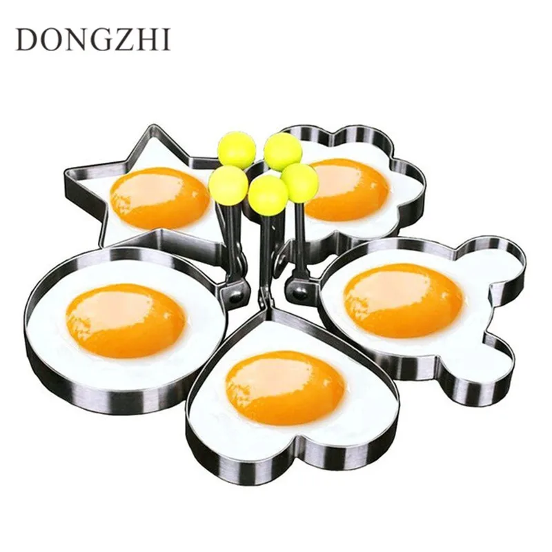 DONGZHI 5 шт./компл. яйцо и блин кольца Нержавеющая сталь симпатичные формы Fried Egg