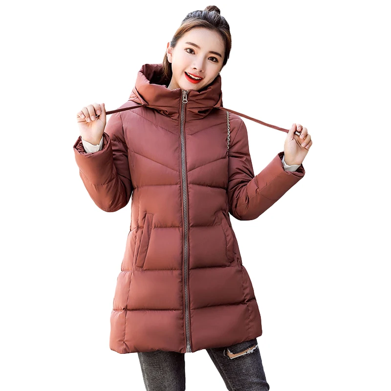 2018 Новая модная зимняя куртка Для женщин хлопковое Пальто Пуховые парки с