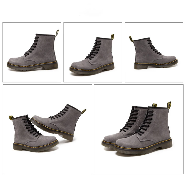 Женские ботинки; doc martins; коллекция года; винтажные классические ботинки martin в британском стиле из коровьей замши; женские мотоциклетные ботинки на толстом каблуке