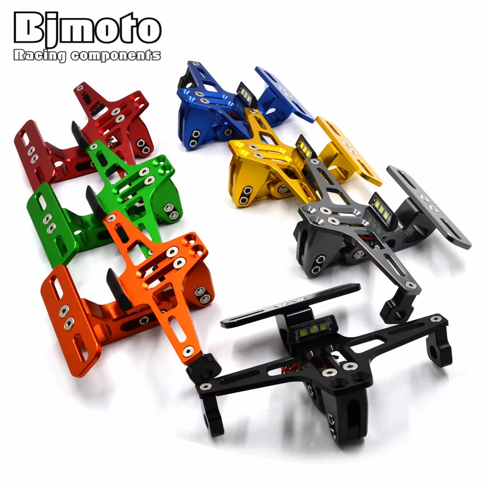 Bjmoto Универсальный CNC Мотоцикл Регулируемый номерной знак рамка держатель BracketMount