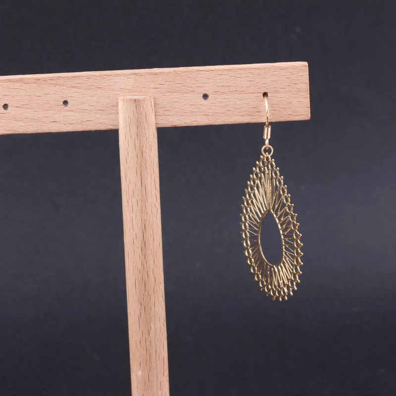 DIY ювелирные изделия для ушей, медное покрытие, серьги, кулон, материал 18 k, настоящее золото, капли воды, листья, Круглые, Mori, ретро, 4 штуки