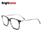 Модные квадратные очки Brightzone, ацетатные металлические очки ручной работы для мужчин и женщин, оправа для очков Oculos De Grau Gafas