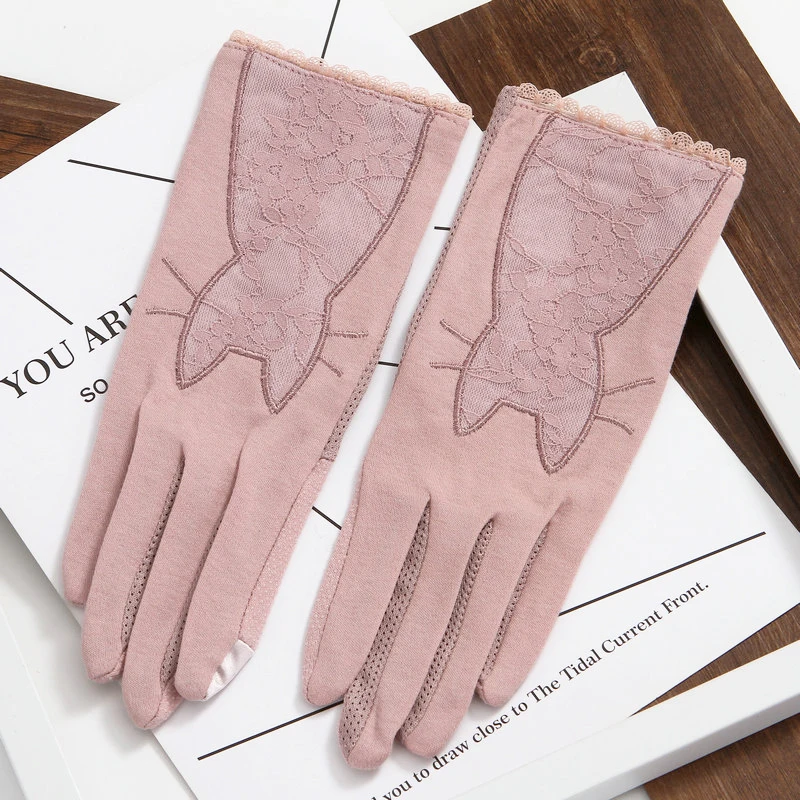 

2019 Women'S Spring Festival Thin Gloves Summer Sunscreen Breathable Driving Anti-Skid Touch Screen Gloves TBFS14