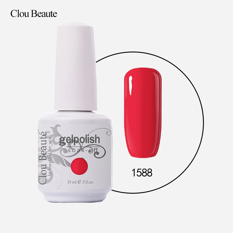 Clou Beaute 15 мл Гель-лак для ногтей замачиваемый УФ светодиодный маникюрный лак долговечные Лаки vernis Полупостоянный Гель-лак для ногтей - Цвет: 1588