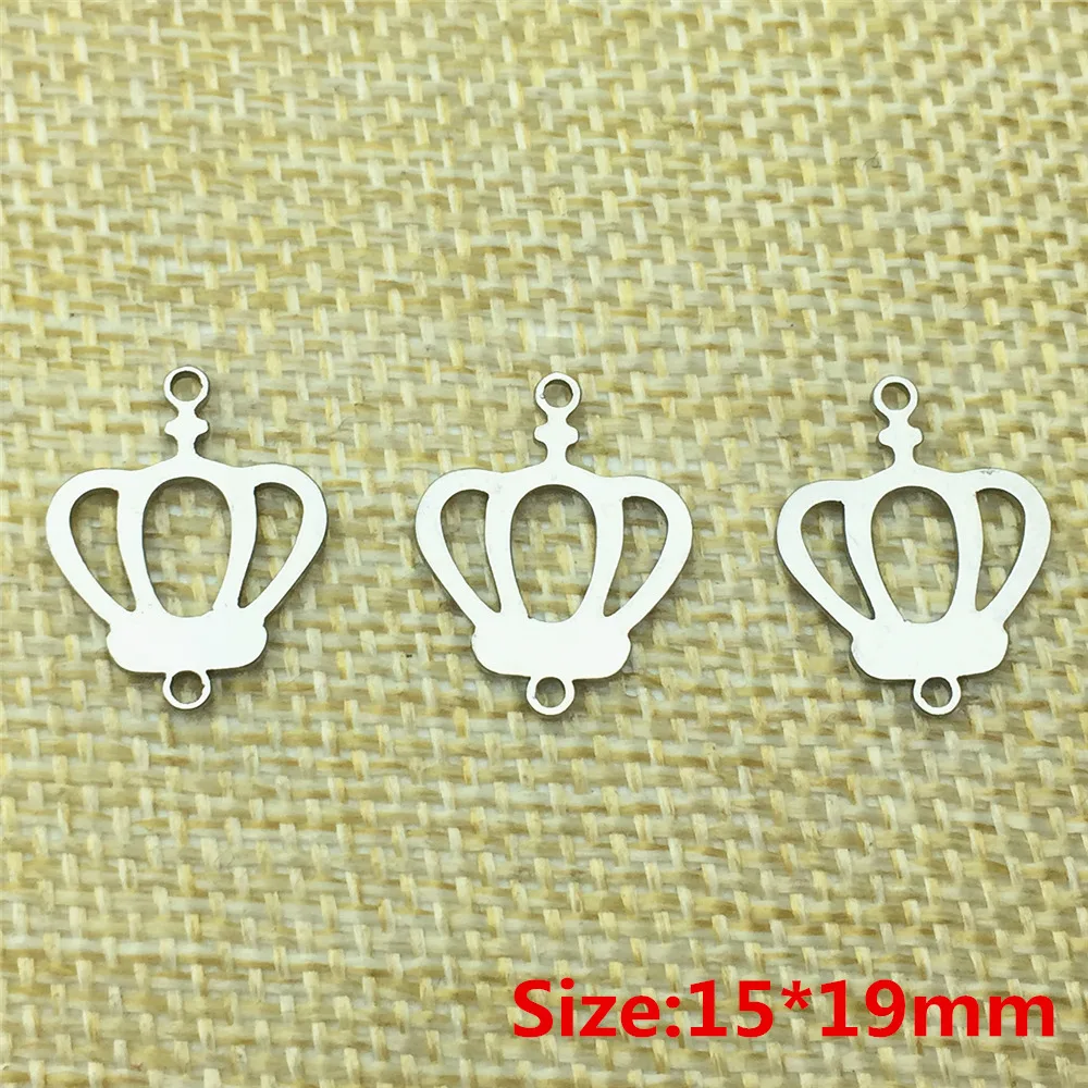 Классические подвески в виде короны соединители 10 шт. нержавеющая сталь 15*19 мм