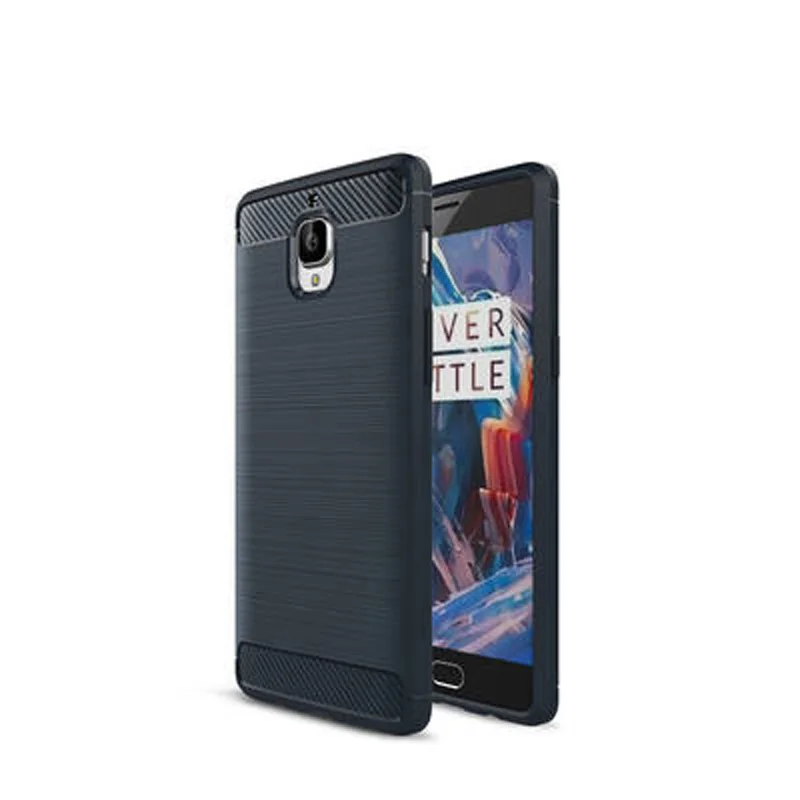 Текстурированный силиконовый чехол из углеродного волокна для Oneplus 3, мужские чехлы в деловом стиле One plus 3 Oneplus3 1+ 3
