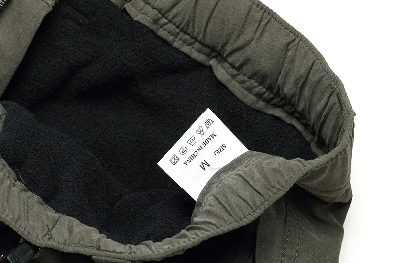 Зима двойной Слои Мужские брюки карго Для мужчин Теплые Мешковатые Хлопок на