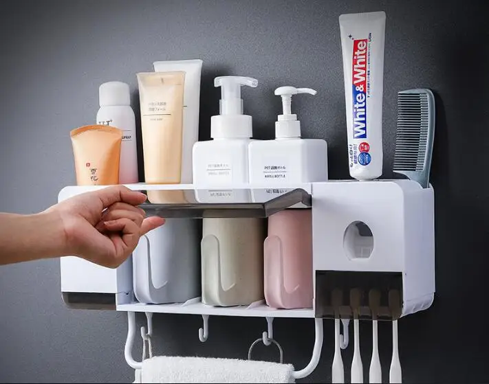 1 шт. многофункциональная полка для ванной комнаты настенная стойка зубных щеток
