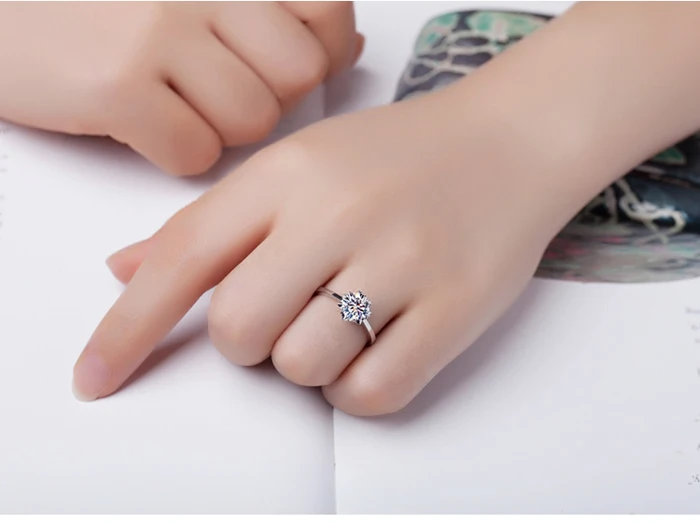 Женское Обручальное Кольцо YINHED роскошное кольцо из стерлингового серебра 925