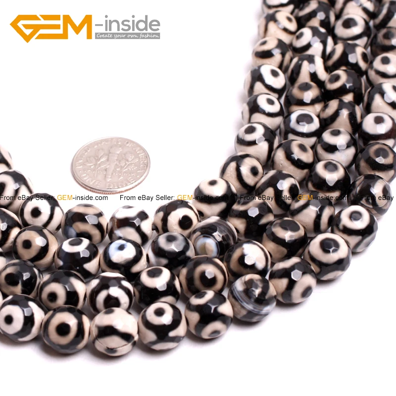 Ограненные бусины в виде глаз огненных агатов для изготовления ювелирных