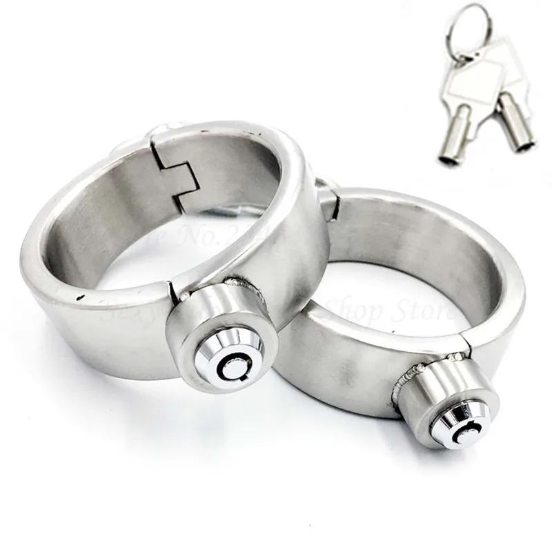 Hi-Q запираемый воротник из нержавеющей стали наручники на щиколотке БДСМ