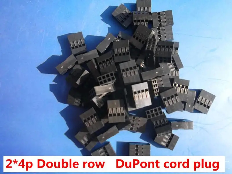 Двухрядный пластиковый корпус Dupont 100 шт. 2 54 мм 2*4 p черный двухрядный |