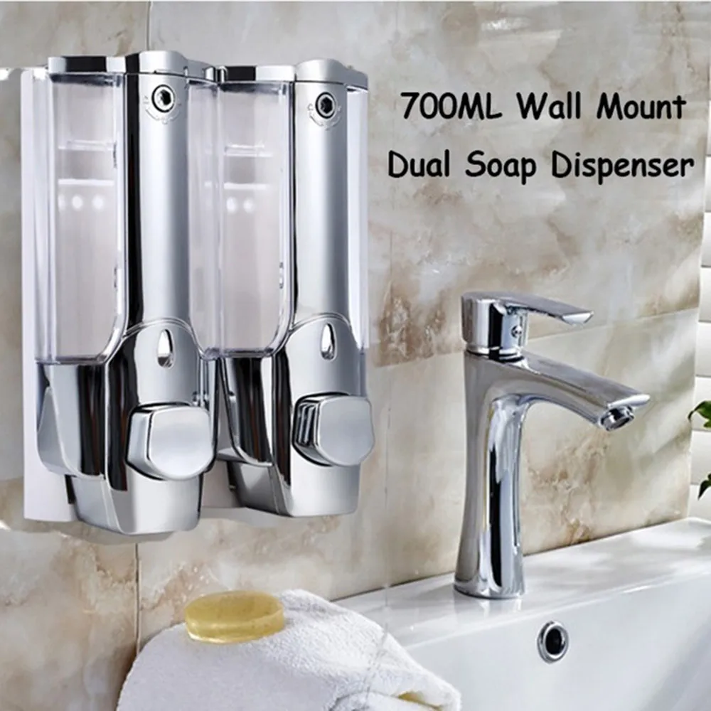 

350 / 700ML Head Wall Liquid Soap Dispenser Bathroom Accessories Plastic Detergent Shampoo Dispensers Kitchen Soap Bottle/c