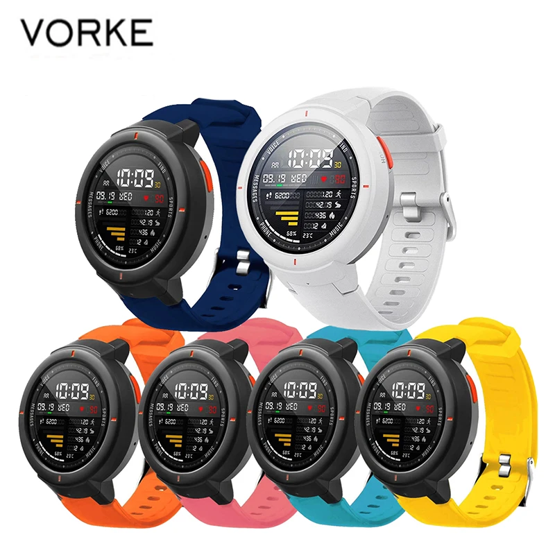 Vorke Amazfit Verge ремень Lite мягкая замена силиконовый ремешок для часов браслет 20 мм Huami