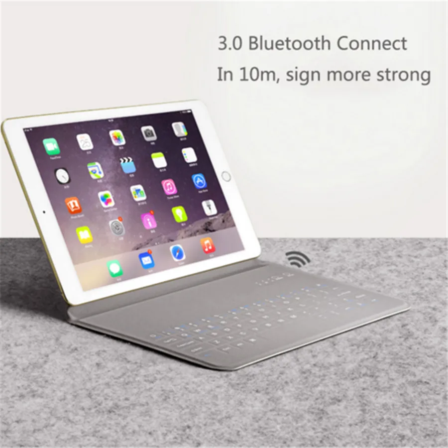 Gerleek Чехлы C клавиатурой Bluetooth для Планшет iPad Pro PC 10," дюймов крышка Беспроводной складной ультратонкая клавиатура Shell