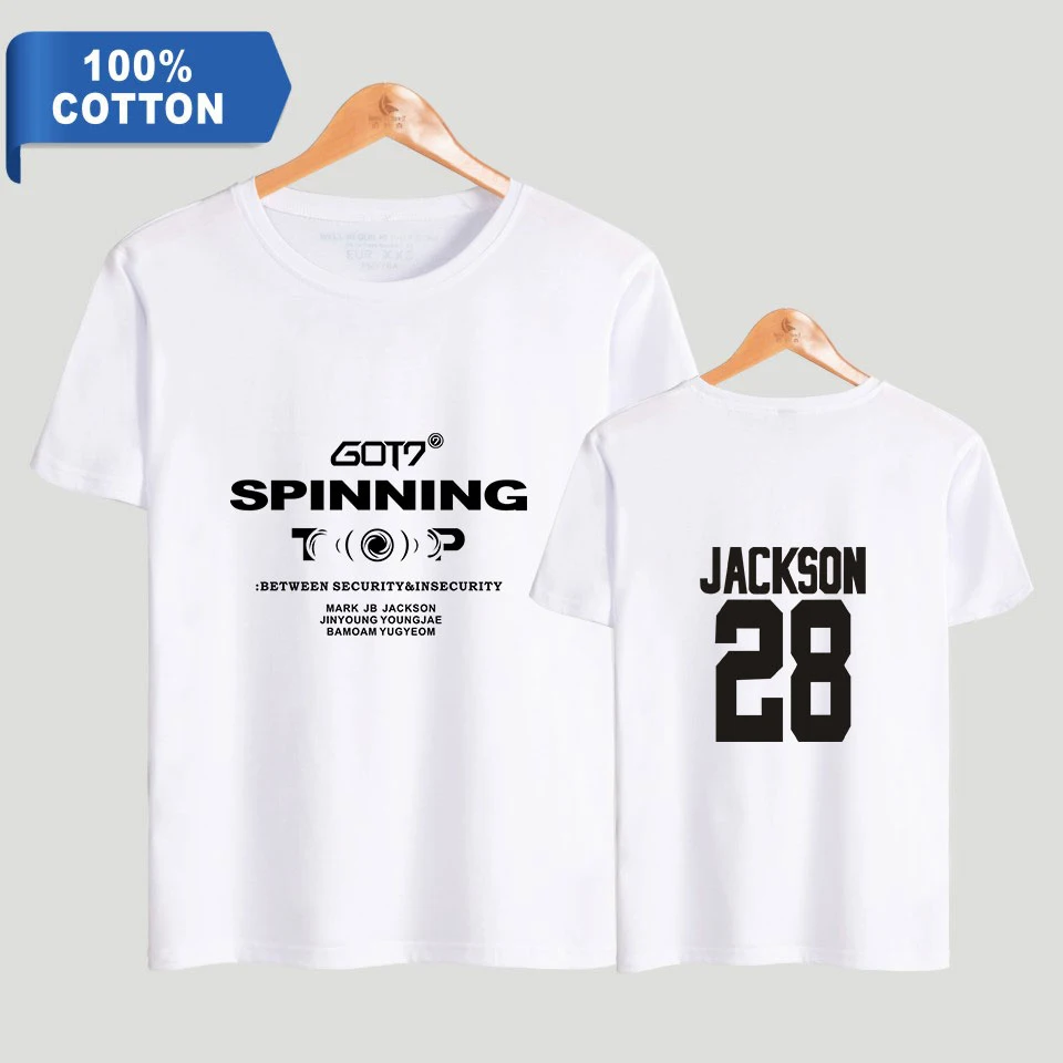 LUCKYFRIDAYF 2019 NEW Kpop GOT7 SPINNING TOP 2D Print 100% Cotton Women/Men Clothes Short Sleeve T-Shirt Hot Sale Casual T Shirt | Мужская